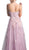 Cinderella Divine - Floral Embroidered Tulle A-line Prom Dress in Pink