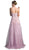 Cinderella Divine - Floral Embroidered Tulle A-line Prom Dress in Pink