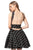 Jovani - 57057 Floral Applique Cross Halter Print A-line Dress In Black and Multi-Color