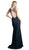 Bedazzled Halter Neck Sheath Evening Dress