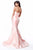 Sherri Hill - 51671 Strapless Taffeta Long Mermaid Dress With Train In Pink