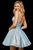 Sherri Hill - 52985 V-Neck A-Line Short Dress In Blue