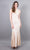 Cachet - 56727H Embellished Halter Neck Stretch Lace Dress in White and Neutral