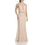 Cachet - 57808 Jeweled Collar Halter Lace Gown In Neutral