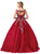 Dancing Queen - 1343 Cap Sleeve Gilt-Appliqued Overskirt Ballgown In Red