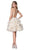 Cinderella Divine - CM307 Embellished Deep V-neck Ruffled A-line Dress In Neutral