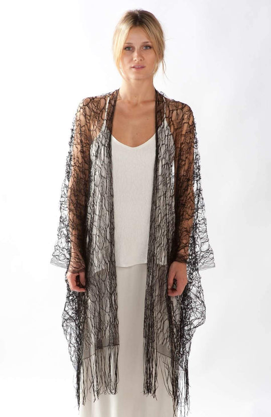 Merritt Charles -  Charcot Shawl | Black | White | Ivory