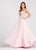 Ellie Wilde - EW118094 Crystallized Strapless Sweetheart Chiffon Gown In Pink