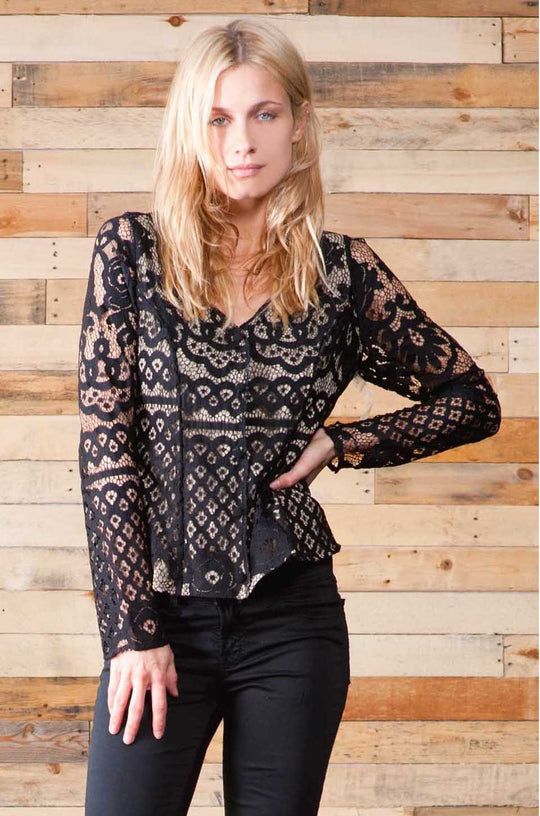 City Blouse | Black Lace Small / Black Lace