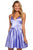 Sherri Hill - 52253 Sleeveless V-Neck Satin Short Dress In Purple