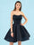 Clarisse - 3905 Strapless Fit and Flare Mikado Cocktail Dress In Black
