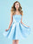 Clarisse - 3905 Strapless Fit and Flare Mikado Cocktail Dress In Blue
