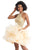 Clarisse - 3912 Laced Bodice Backless Cocktail Dress In Gold