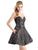Clarisse - 3913 Bedazzled Strapless Deep Sweetheart A-line Dress In Black and Gold