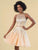 Clarisse - 3915 Sequined Illusion Neckline Cocktail Dress In Gold