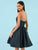 Clarisse - 3917 Strapless V Neck Glossy Mikado Cocktail Dress In Black
