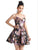 Clarisse - 3924 Floral Sweetheart A-Line Cocktail Dress In Black and Purple