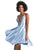 Clarisse - 3931 Lace Up Back A-Line Dress In Blue