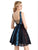 Clarisse - 3948 Sequined V-neck A-line Cocktail Dress In Black and Multi-Color