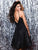 Clarisse - 3951 Sleeveless Plunging V-neck A-line Dress In Black
