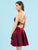 Clarisse - 3952 Plunging Sweetheart Short Satin Dress In Red