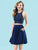 Clarisse - 3958 Beaded Top Two-Piece Dress  In Blue