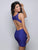 Clarisse - S3748 Beaded Lace Scoop Cocktail Dress In Blue