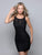 Clarisse - S3748 Beaded Lace Scoop Cocktail Dress In Black