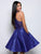 Clarisse - S3753 High Halter A-Line Cocktail Dress In Blue