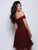 Clarisse - S3774 Lace Applique Corset Bodice Cocktail Dress In Red
