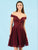 Clarisse - S3774 Lace Applique Corset Bodice Cocktail Dress In Red