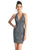Clarisse - S3790 Halter V-neck Sheath Dress In Gray