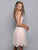 Clarisse - S7030 Embellished Lace V-Neck Cocktail Dress In Pink