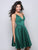 Clarisse - S7053 Plunging V-neck A-line Cocktail Dress In Green
