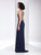 Clarisse - 3075 Crystal Ornate Illusion Paneled Jersey Gown In Blue