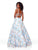 Clarisse - 3700 Embroidered Deep V-neck A-line Dress