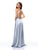 Clarisse - 3712 Embellished Scoop Charmeuse A-line Dress In Silver
