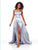 Clarisse - 3712 Embellished Scoop Charmeuse A-line Dress In Silver