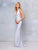 Clarisse - 3713 Plunging V-Neck Glitter Knit Mermaid Gown In White And Silver