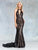 Clarisse - 3721 Sequined Plunging Halter Backless Gown In Black And Nude