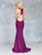 Clarisse - 3726 Halter Neck Glitter Jersey Mermaid Dress In Purple