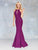 Clarisse - 3726 Halter Neck Glitter Jersey Mermaid Dress In Purple