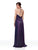  Clarisse - 3727 Plunging V-neck A-line Dress With Train In Purple and Multi-Color
