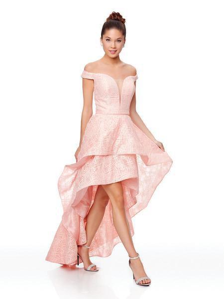 Clarisse - 3730 Off Shoulder Versatile High-low Ballgown In Pink
