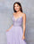 Clarisse - 3733 Plunging Sweetheart Beaded Chiffon Gown In Purple