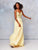 Clarisse - 3733 Plunging Sweetheart Beaded Chiffon Gown In Yellow