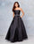 Clarisse - 3739 Strapless Embellished Belt Mikado Prom Gown In Black