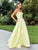 Clarisse - 3739 Strapless Embellished Belt Mikado Prom Gown In Yellow