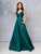 Clarisse - 3742 Sleeveless V Neck Lace Up Back Mikado Prom Gown In Green