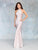 Clarisse - 3745 Embellished Halter Shimmer Jersey Trumpet Dress In Pink